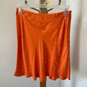 Zara orange high waisted mini skirt